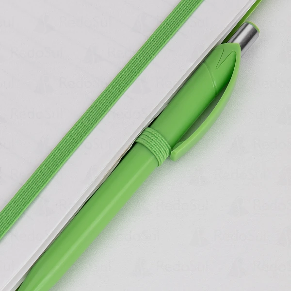 Caderno Personalizado de Anotações em pp reciclável com suporte para caneta